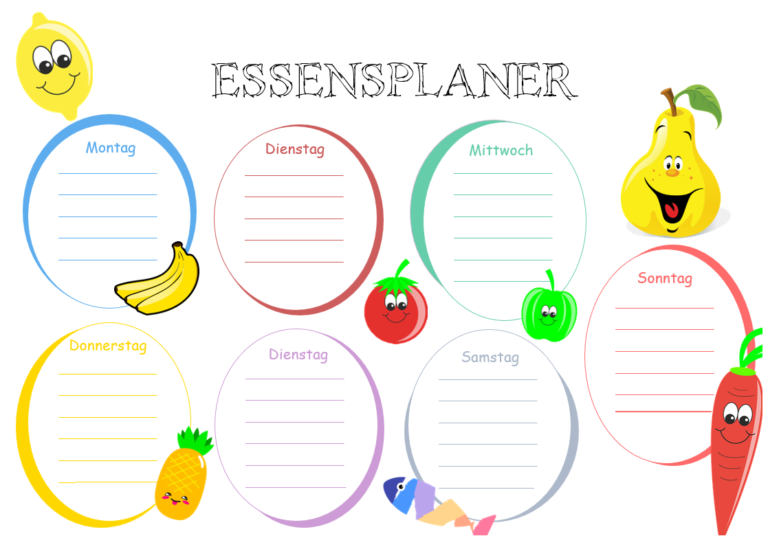 Word: Kostenlose Menüplaner / Essensplaner Vorlagen - Office-Lernen.com