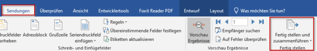 Etiketten fertig stellen