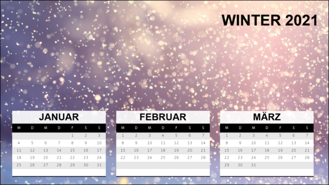 Jahreszeiten Kalender 2021