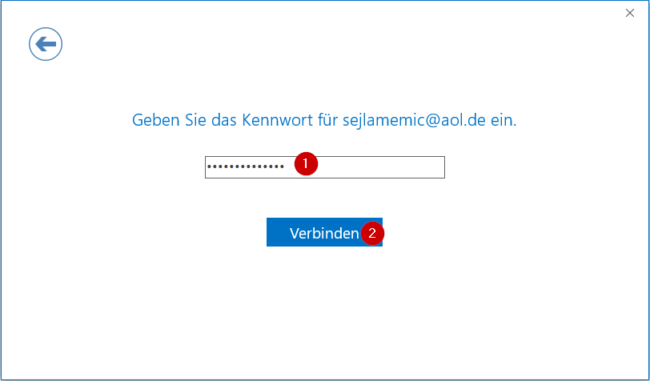 Kennwort eingeben