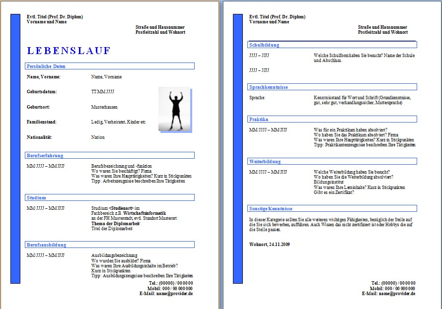 Kostenlose Lebenslaufvorlagen Zum Herunterladen Office Lernen Com