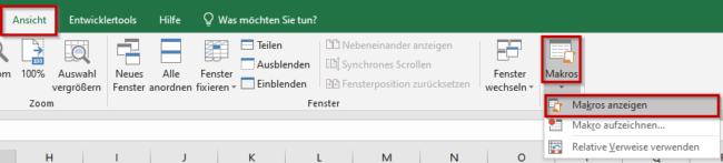 Makros anzeigen