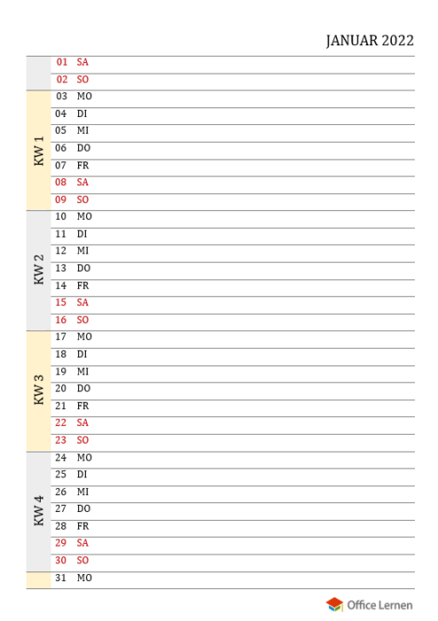 Monatskalender-Gelb-Grau-2022