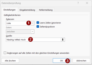 Prio Liste erstellen