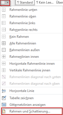 Rahmen und Schattierungen