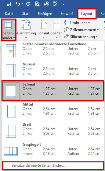 1. Überschaubare Breite wählen