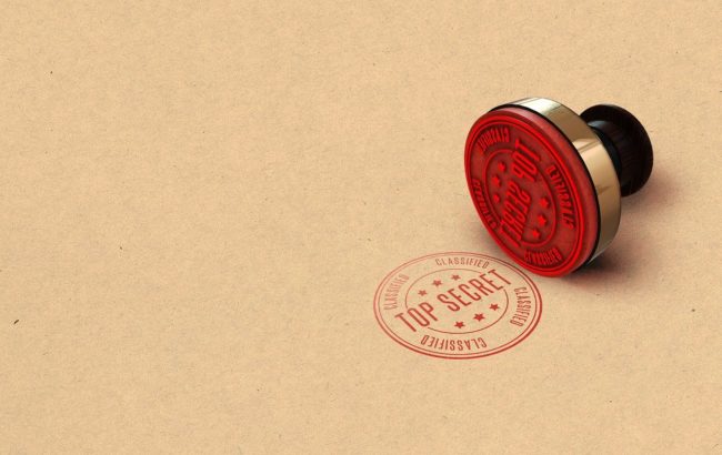 Roter Stempel mit der Aufschrift Top Secret als Wasserzeichen Beispiel