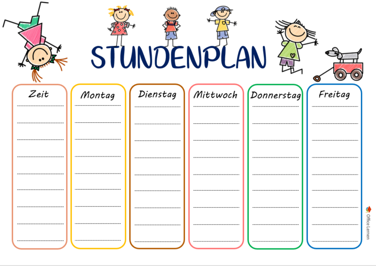 Kostenlose Stundenplanvorlagen - Office-Lernen.com