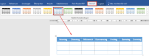 Tabellenformatvorlagen