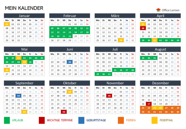 Terminplaner Jahreskalender 2024