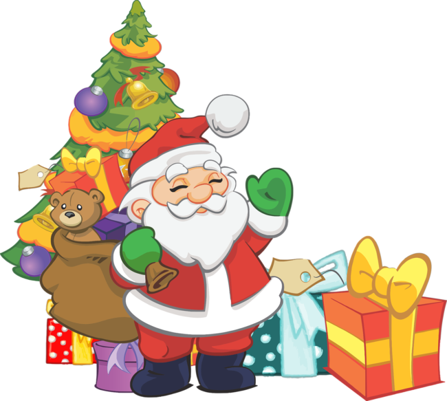 Weihnachtsman und Geschenke