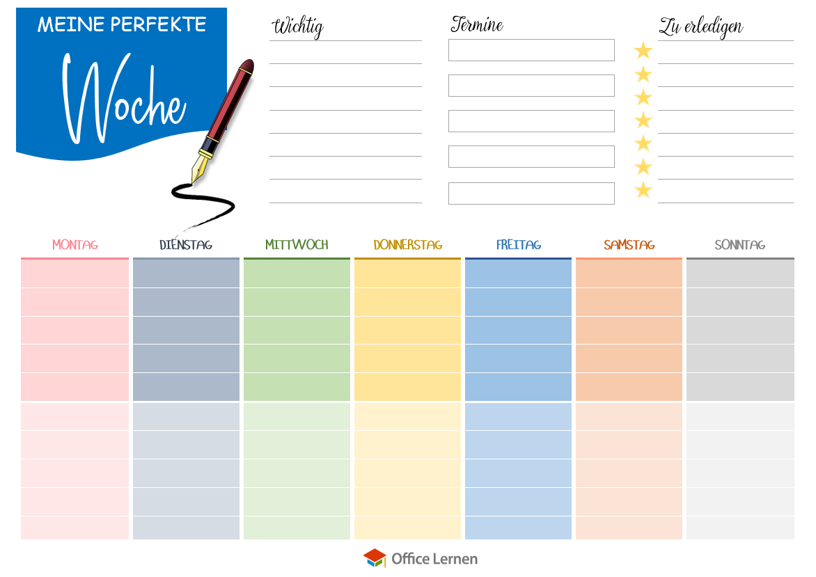 Word Kostenlose Wochenplaner Vorlagen Office Lernen Word Kostenlose Wochenplaner Vorlagen Office Lernen